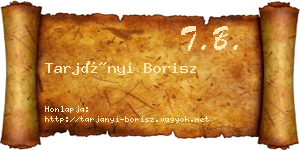 Tarjányi Borisz névjegykártya
